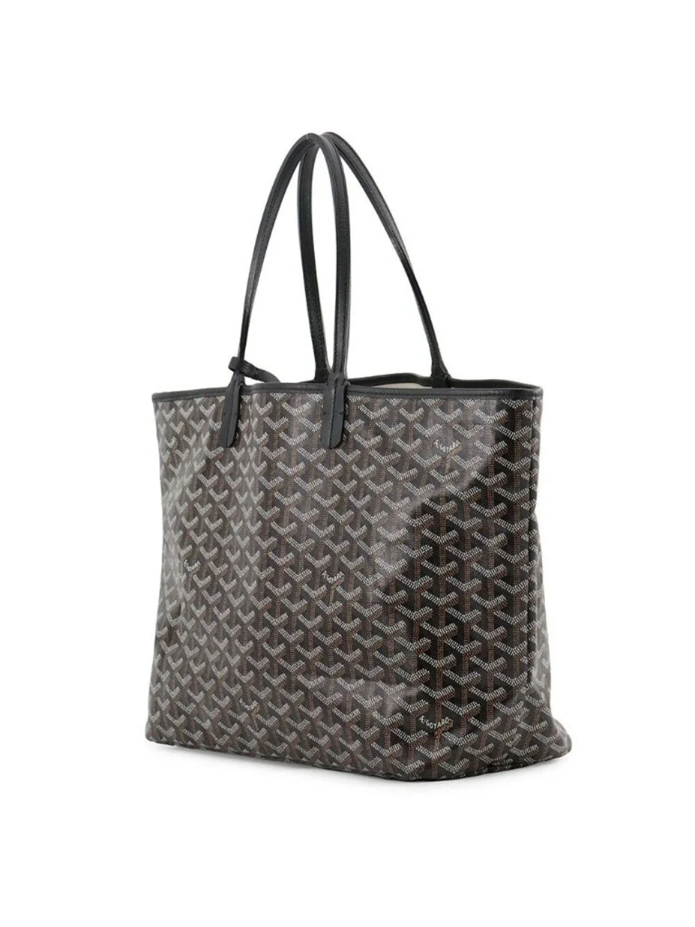 Goyard Tote Bag Saint Louis PM Herringbone Leather Black